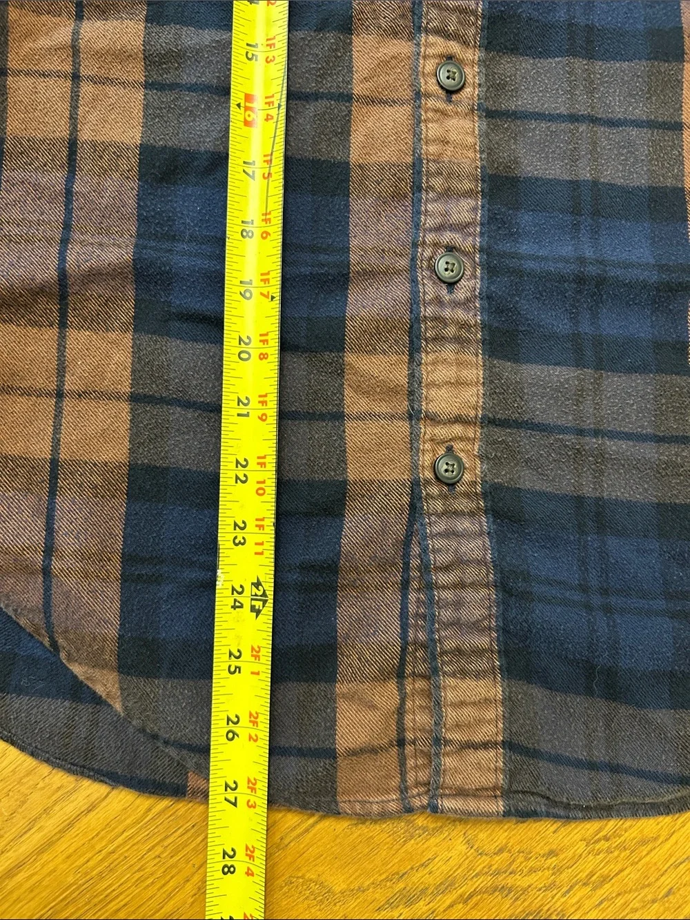J. Crew Navy and Brown Plaid Flannel Button-Down Shirt